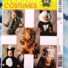 McCall's Pattern # 6105 Toddler Costume Size 3 Lion, Monkey, Elephant, Panda, Skunk