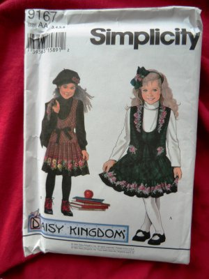Simplicity Pattern # 9167 UNCUT Girls Dress Size 3 4 5 6 Daisy Kingdom