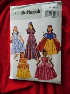 Butterick Pattern # B 4320 UNCUT Girls Child Costume Size 2 3 4 5 Princess Dorothy