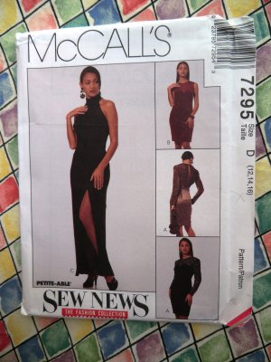 McCall's # 7295 Misses Evening Dresses Sizes 12 14 16