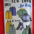 New Look Pattern # 6659 UNCUT Kids Jacket Vest Romper Scarf Size 1/2 , 1, 2, 3 and 4