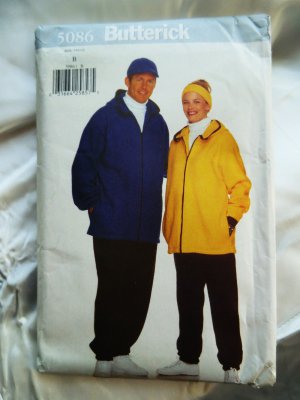 Butterick Pattern # 5086 UNCUT Mens Fleece Jacket Pants Cap Size S M L XL