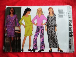 Butterick Pattern # 3218 UNCUT Girls Top Skirt Pants Size 12 14 16