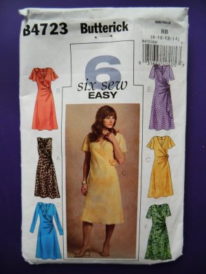 Butterick Pattern # 4723 UNCUT Misses Semi-Fitted Bias Dress with Flounce Size 8 10 12 14