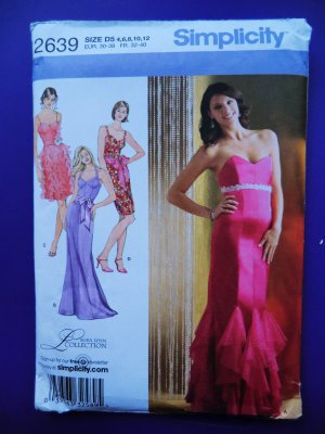 Simplicity Pattern # 2639 UNCUT Misses Gown Special Occasion Dress Size 4 6 8 10 12