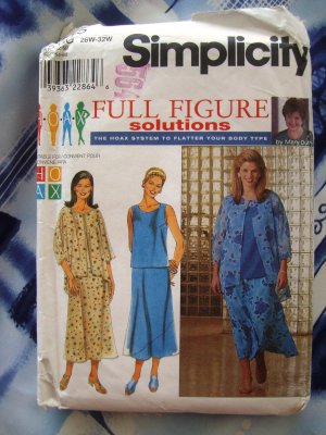 Simplicity Pattern # 8645 UNCUT Womans Full Figure Solutions Jacket Bias Skirt Top Size 26 28 30 32