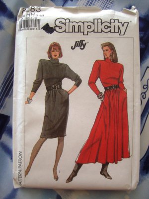 Simplicity Pattern # 8283 UNCUT Misses Knit Dress Size 6 8 10 12 Two Lengths