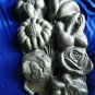 John Wright Heavy Cast Iron Flower Muffin Mold 1991 Rose Lily