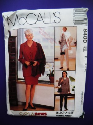 McCalls Pattern # 8400 UNCUT Misses Wardrobe Jacket Skirt Pants Size 8 10 12