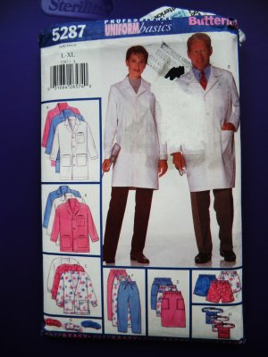 Butterick Pattern # 5287 UNCUT Scrubs Medical Uniform Size Large XL