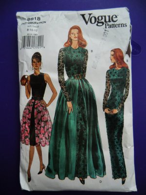 Vogue Pattern # 8818 UNCUT Misses Gown Special Occasion Dress Size 8 10 12