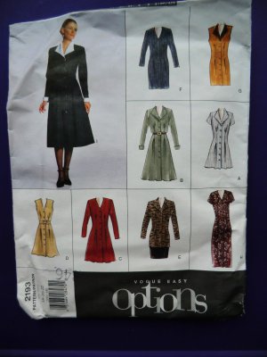 Vogue Pattern # 2193 UNCUT Misses Dress Tunic Skirt Options Size 18 20 22