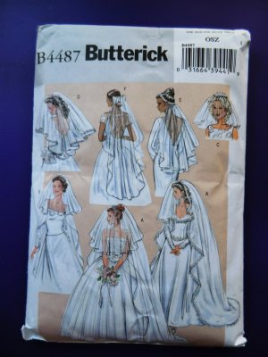 Butterick Pattern # 4487 UNCUT Misses' Bridal Veils  6 Styles All Sizes