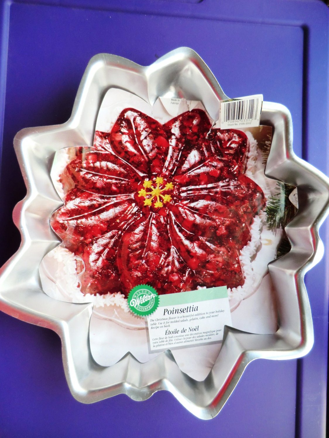 Wilton Poinsetta Cake Pan Vintage New, Christmas Cakes, Holiday Baking,  Aluminum Cake Pan, Jello Mold. 