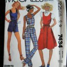 McCalls Pattern # 7434 UNCUT Misses Jumper Jumpsuit Size 12 Vintage 1981