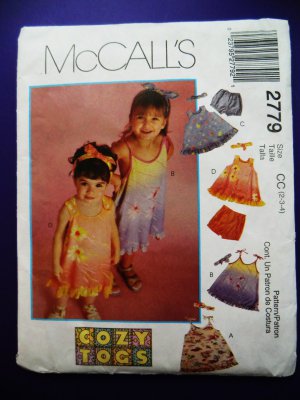 McCalls Pattern # 2779 UNCUT Girls Dress Top Panties Size 2 3 4