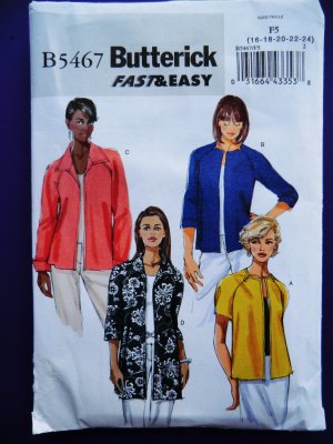 Butterick Pattern # 5467 UNCUT Misses Jacket Size16 18 20 22 24