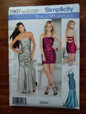 Simplicity Pattern # 1907 UNCUT Misses Special Occasion Gown Dress Size 4 6 8 10 12