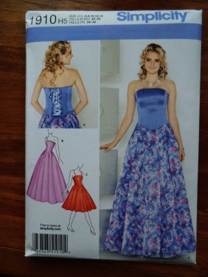 Simplicity Pattern # 1910 UNCUT Misses Evening Gown Dress Special Occasion Size 6 8 10 12 14