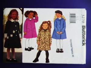 Butterick Pattern # 3270 UNCUT Girls Coat Size 6 7 8