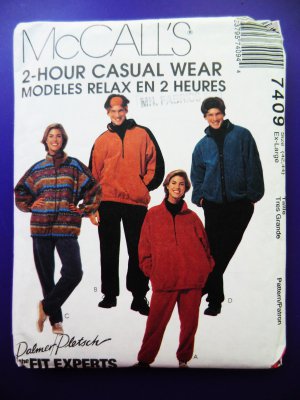 McCalls Pattern # 7409 UNCUT Mens Misses Unlined Jacket Size XL