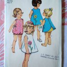 Simplicity Pattern # 6488 UNCUT Girls Toddler Playsuit Pinafore Size 4 Vintage 1966