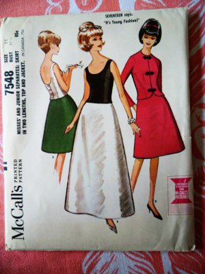 McCalls Pattern # 7548 UNCUT Misses Formal Dress Gown Size SMALL Vintage 1964