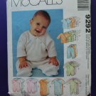 McCalls Pattern # 9292 UNCUT Baby Infant Layette STRETCH KNITS Small Medium