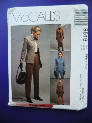 McCalls Pattern # 9519 UNCUT Misses Jacket Pants Skirt Size 18 20 22