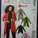 McCalls Pattern # 5241 UNCUT Misses Stretch Knit Cardigan 3 Lengths Size Large XL XXL