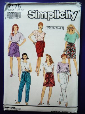 Simplicity Pattern # 7175 UNCUT Skirt Pants Sarong Variations Size Small Medium Large