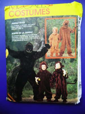 McCalls Pattern # 7863 UNCUT Adult Monkey Ape Costume Chest 38â��/40â��