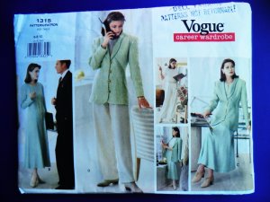 Vogue Pattern # 1315 UNCUT Misses Jacket Dress Top Skirt Pants Size 6 8 10