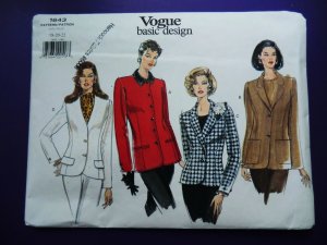 Vogue Pattern # 1643 UNCUT Misses Blazer/Jacket Size 18 20 22