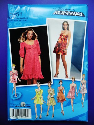 Simplicity Pattern # 2951 UNCUT Misses Mini Dress Project Runway Size 4 6 8 10 12