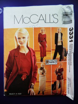 McCalls Pattern # 3331 UNCUT Misses Wardrobe STRETCH KNITS ALL Sizes