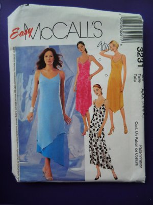 McCalls Pattern # 3231 UNCUT Misses Summer Slip Dress Size 4 6 8 10