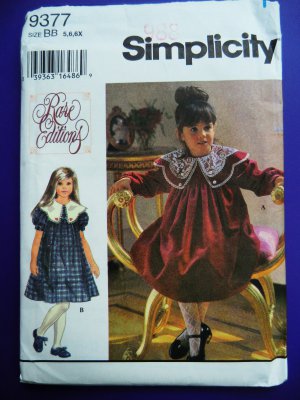 Simplicity Pattern # 9377 UNCUT Girls Dress Size 5 6 6X
