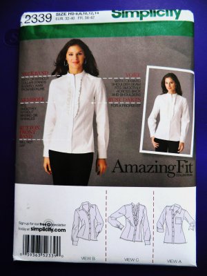 Simplicity Pattern # 2339 UNCUT Misses Shirt with Variations Size 6 8 10 12 14