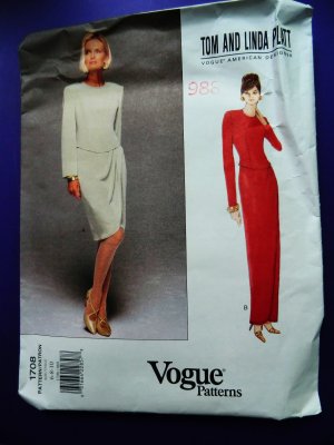 Vogue Pattern # 1708 UNCUT Misses Dress Long /Short Size 6 8 10