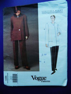 Vogue Pattern # 1486 UNCUT Misses Jacket Pants Geoffrey Beene Size 6 8 10