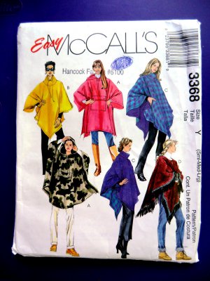 McCalls Pattern # 3368 UNCUT Misses Poncho Size Small Medium Large