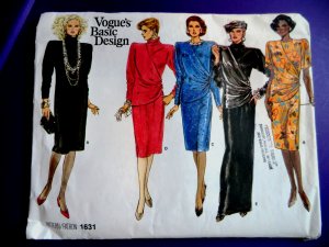 Vogue Pattern # 1631 UNCUT Misses Dress Length Sleeve Variations Size 12 14 16
