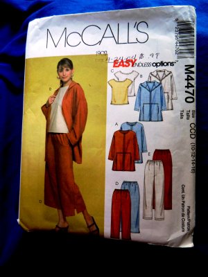 McCalls Pattern # 4770 UNCUT Misses Jacket Top Pants Size 10 12 14 16