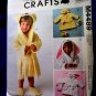 McCalls Pattern # 4489 UNCUT Toddler Bath Robe Slippers Bunny Bear