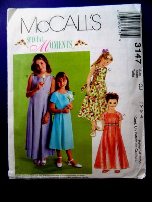 McCalls Pattern # 3147 UNCUT Girls Special Occasion Dress Size 10 12 14