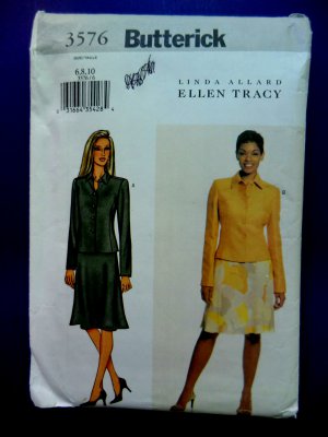 Butterick Pattern # 3576 UNCUT Misses Jacket Skirt Size 6 8 10 Ellen Tracy