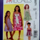 McCalls Pattern # 5571 UNCUT Girls Dress Size 3 4 5 6