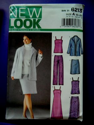 New Look Pattern # 6213 UNCUT Misses Jacket Skirt Pants Top Dress Size 6 8 10 12 14 16