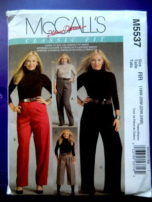 McCalls Pattern # 5537 UNCUT Misses Pants Size 18 20 22 24